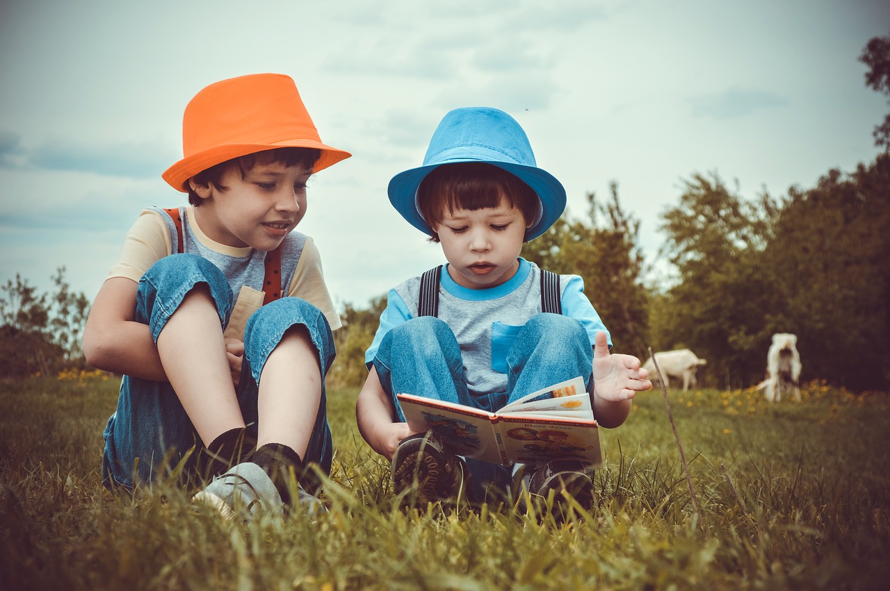 boys, children, reading